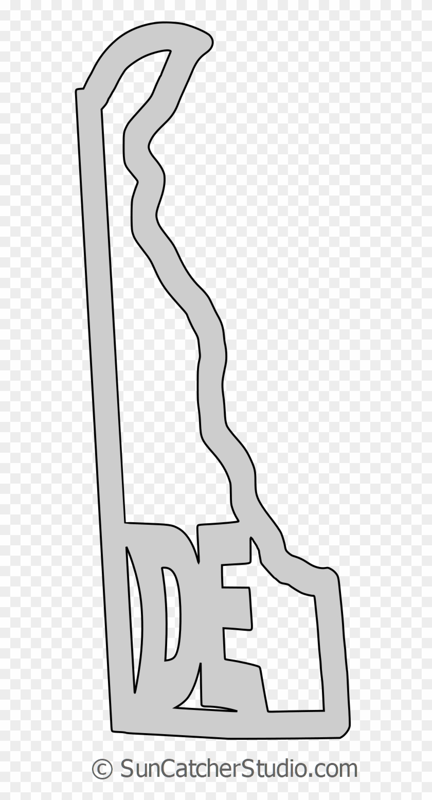 Delaware Map Shape Text, Outline Scalable Vector Graphic - Line Art Clipart