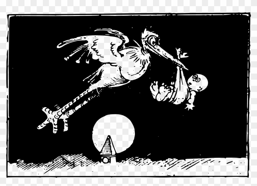 This Free Icons Png Design Of Flying Stork And Baby - Illustration Clipart #2768399