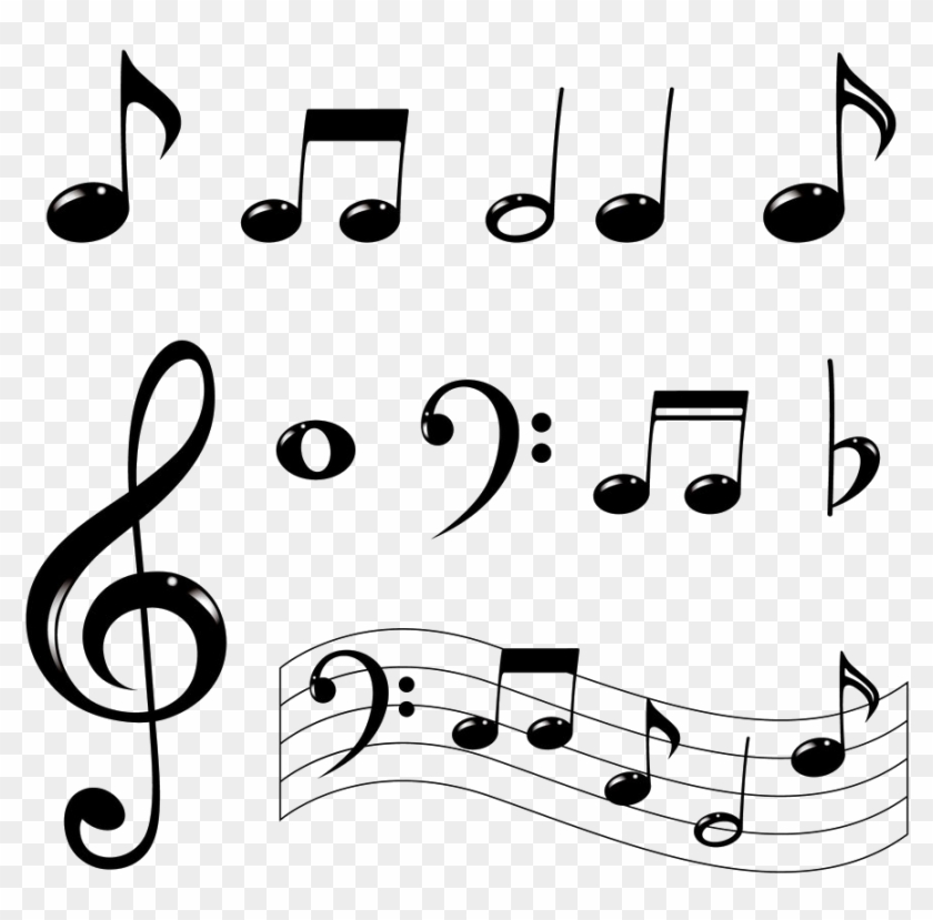 Music Notes Transparent File - Music Notes Drawing Easy Clipart