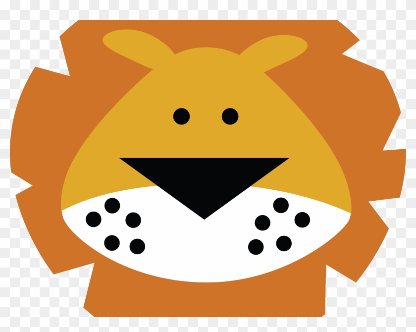 Lion Face Cute Clipart Black And White - Png Download