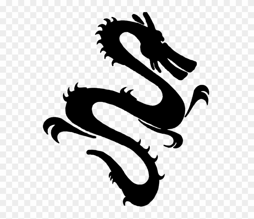 Black And White Dragon Tattoo - Simple Chinese Dragon Vector Clipart