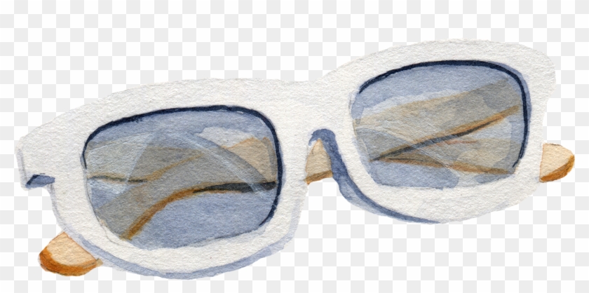 Goggles Sunglasses Glasses Hand-painted Free Clipart - Watercolor Paint - Png Download #2770652