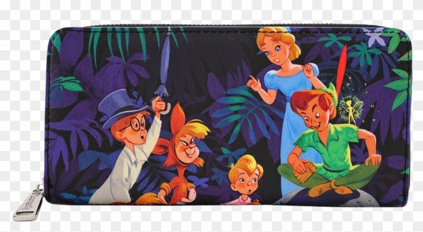 Scenes Print 8” Faux Leather Zip-around Wallet - Loungefly Peter Pan Clipart