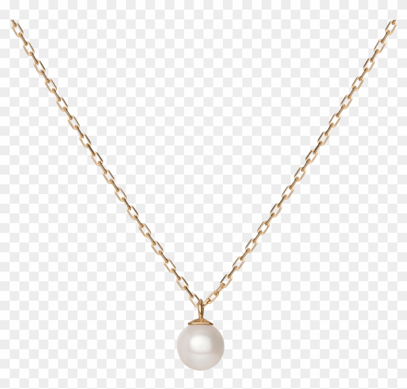 Simple Pearl Necklace Yellow Gold Vermeil 14k Yellow - Simple Necklace Clipart