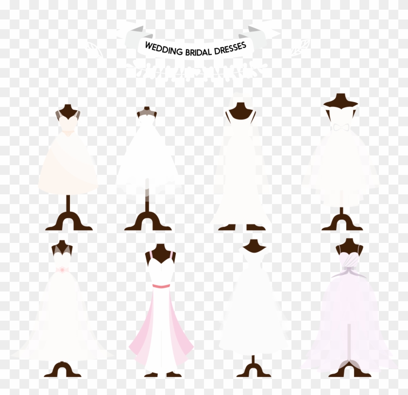 Contemporary Western Wedding Dress Euclidean Vector - Gaun Pengantin Vektor Clipart