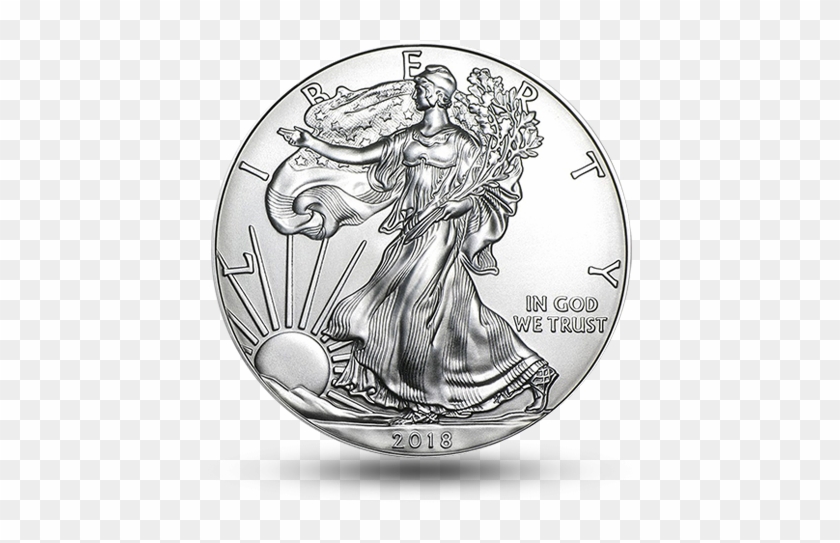 2018 $1 Silver American Eagle Obverse - Moneda Argint 1 Dolar Clipart