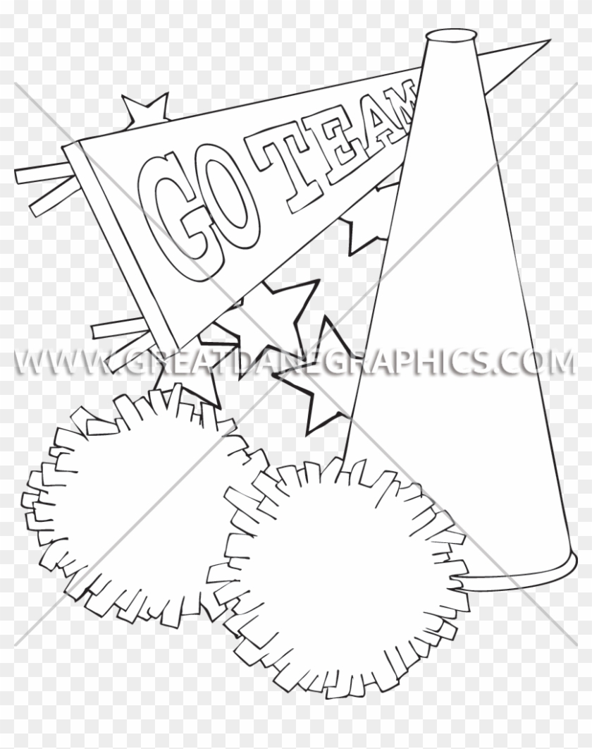 Cheerleading Production Ready Artwork For T Shirt - Illustration Clipart
