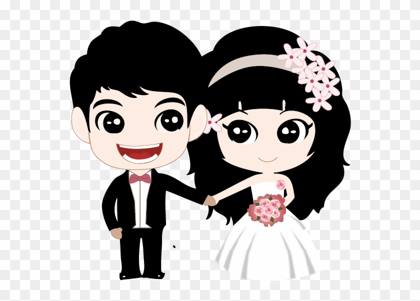 Couple Marriage Cartoon - Wedding Day Couple Cartoon Clipart