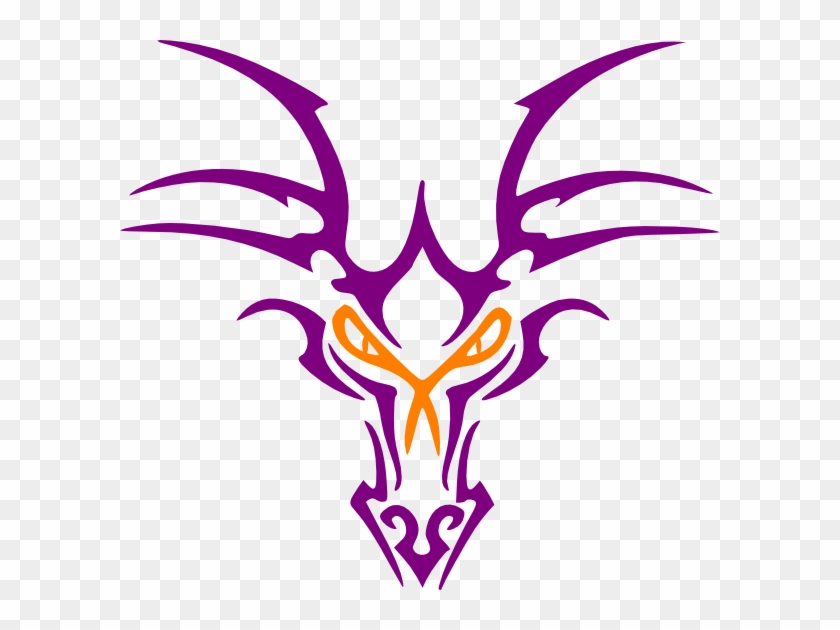 Purple Dragon Png - Dragon Head Tattoo Drawing Clipart #2777068