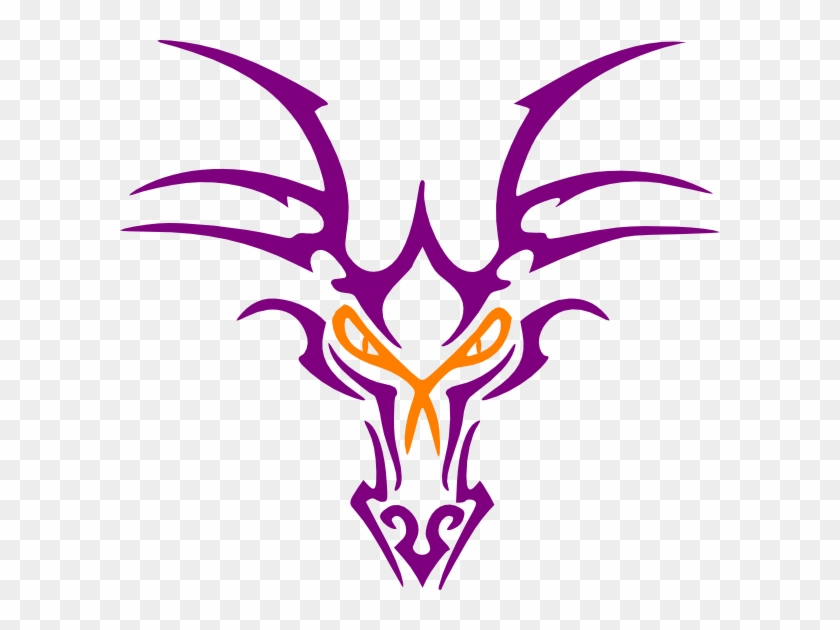 Purple Dragon Png - Dragon Head Tattoo Drawing Clipart