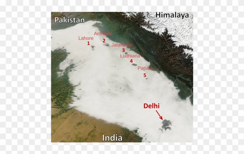 Satellite Imagery Of Fog Holes Over India And Pakistan - Christmas Tree Clipart