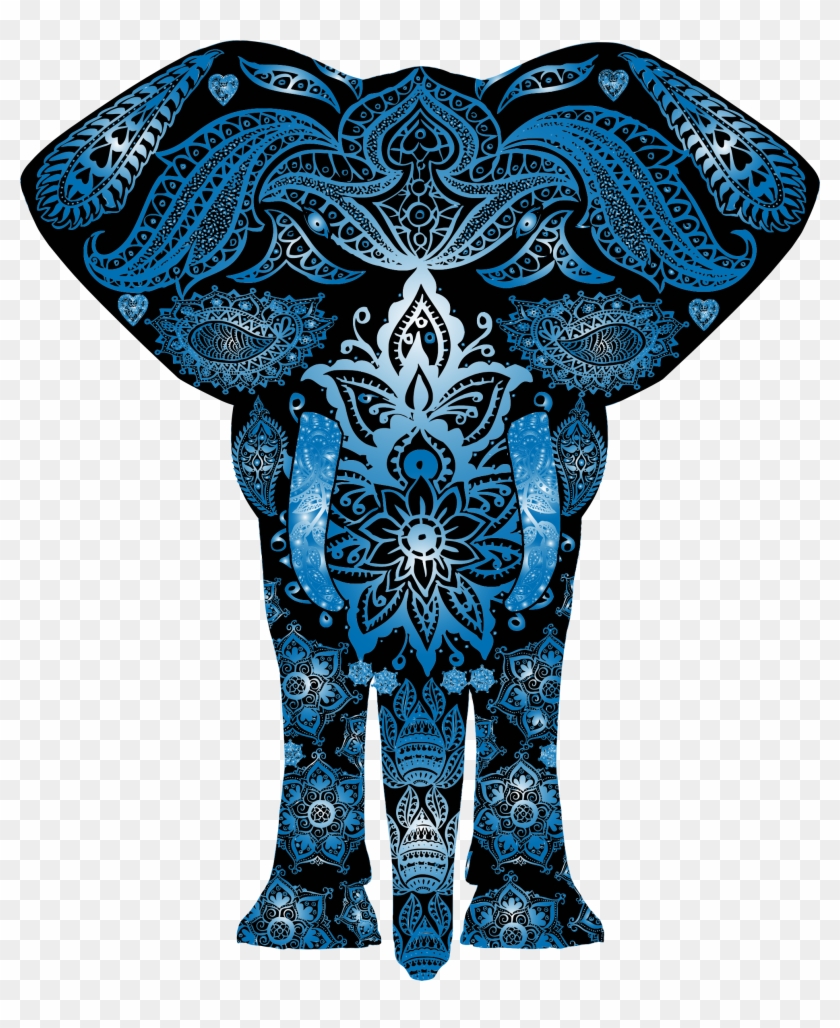 Elephant Clip Art Tribal - Elephants Blue - Png Download #2777958