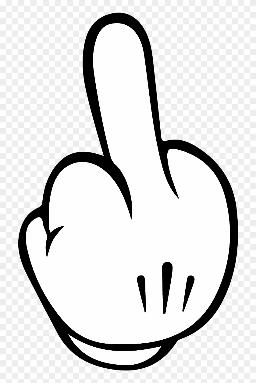 Cartoon Middle Finger Png - Mickey Mouse Hand Drawing Clipart
