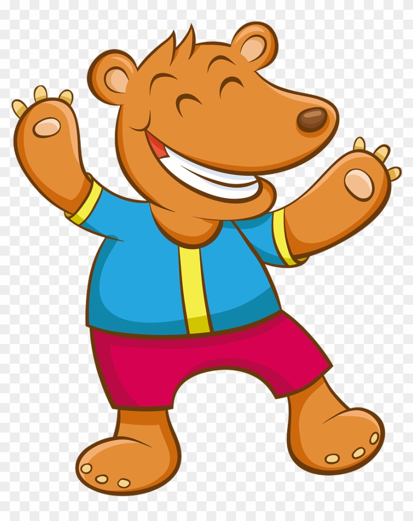 Cartoon Hand-painted Bear - Cartoon Animal Waving Transparent Clipart