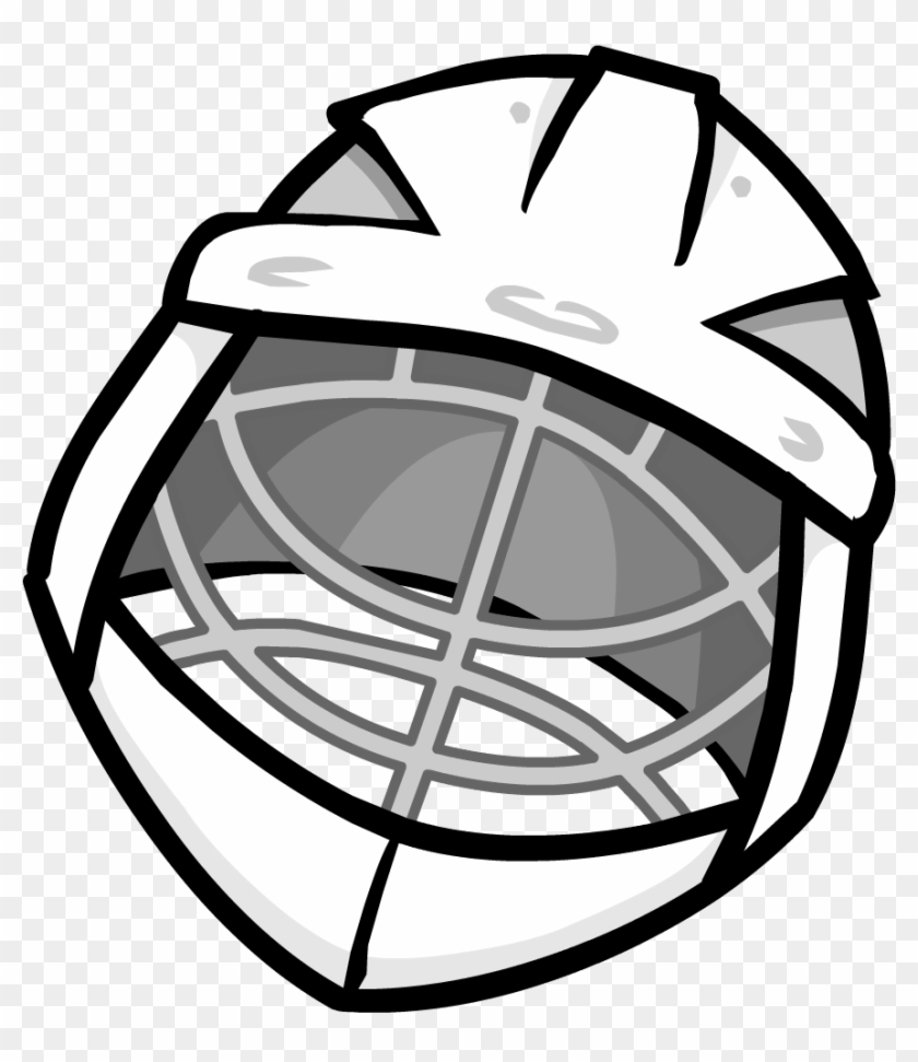 Image Black And White Library Goalie Club Penguin Wiki - Hockey Helmet Clipart Png Transparent Png #2778318