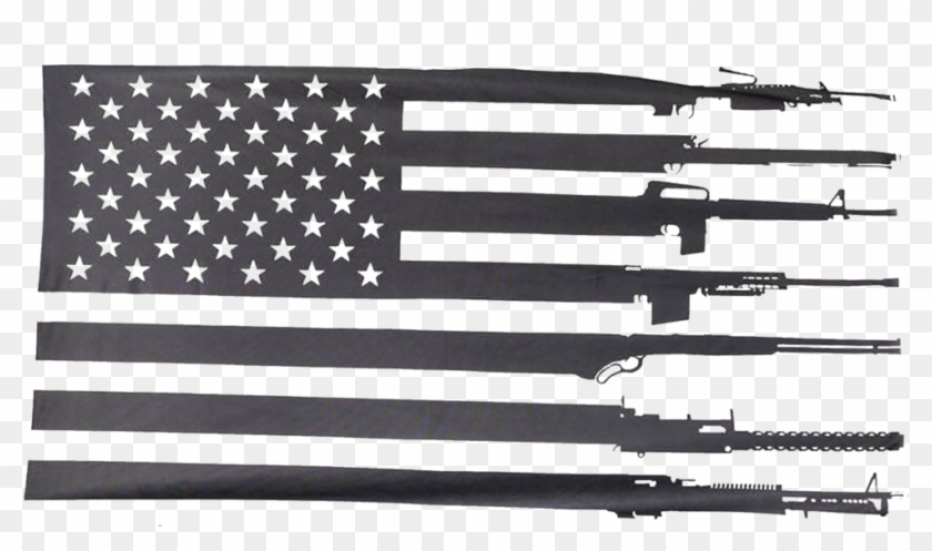 American Flag Black And White Png - Grunt Style Rifle Flag Clipart #2778626