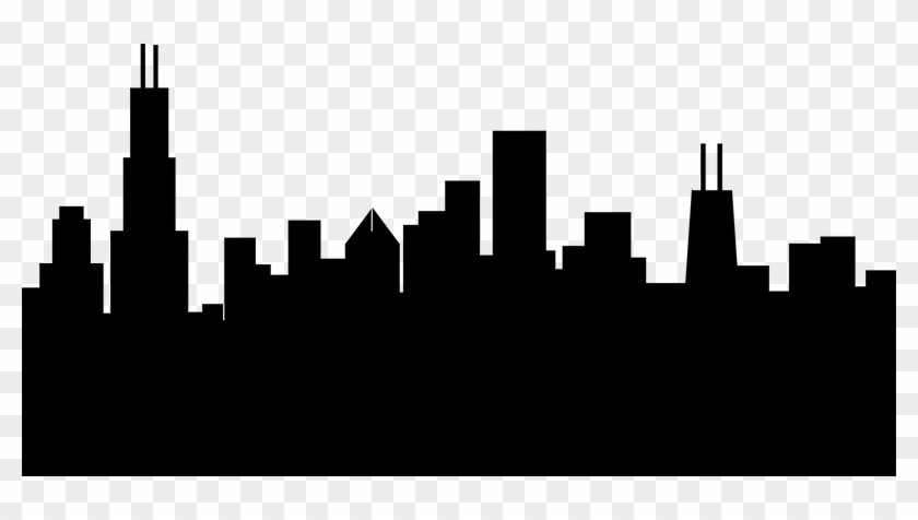 Chicago City Skyline Silhouette Background Stock Vector Clipart