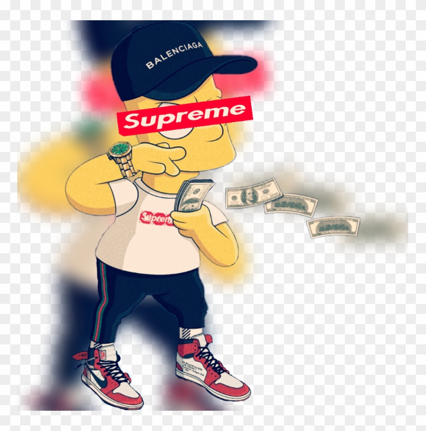 #bart #supreme - Gucci Supreme Bart Simpson Clipart
