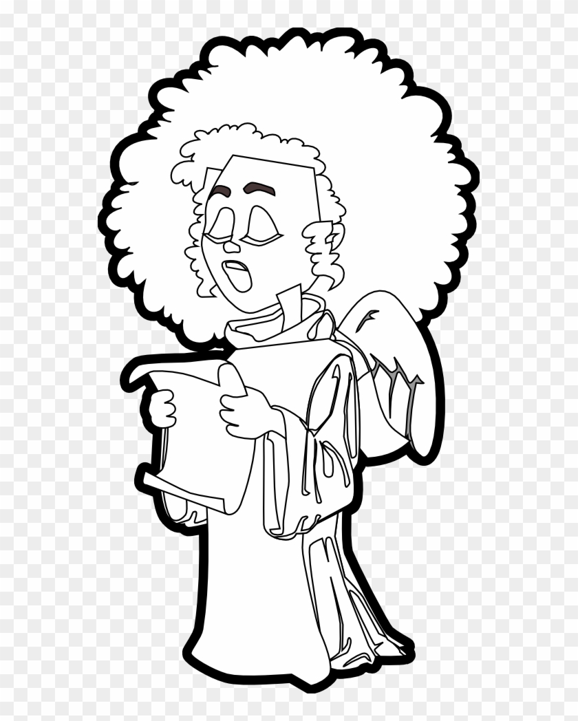 Angel Sing Xmas Christmas Black White Inkscape Adobe - Clip Art - Png Download #2780551
