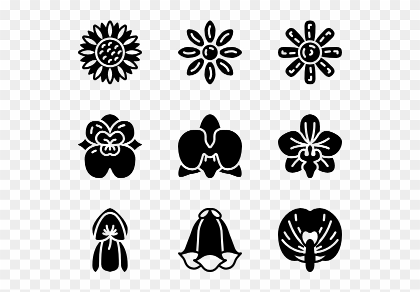 Vector Fill Icon - Flower Symbol Vector Clipart