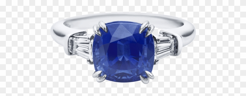 Gemstone Diamond Fine Jewelry Harry Winston Classic - Harry Winston Cushion Cut Sapphire Micropavé Ring Clipart #2781000