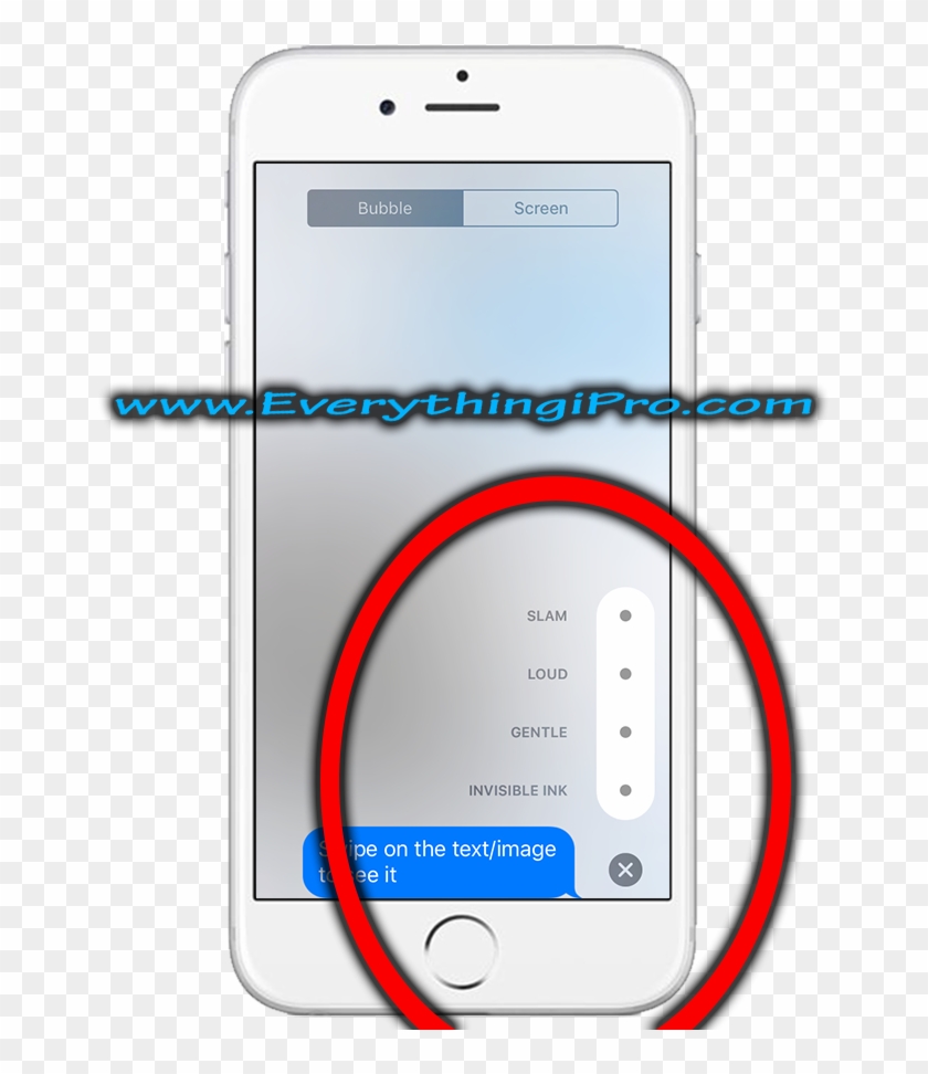 Slam, Loud, Gentle And Invisible Ink Ios 10 Messages - Smartphone Clipart #2781031