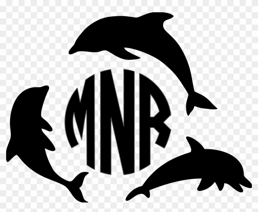 Dolphins Clipart Monogram - Dolphin Clipart Black - Png Download