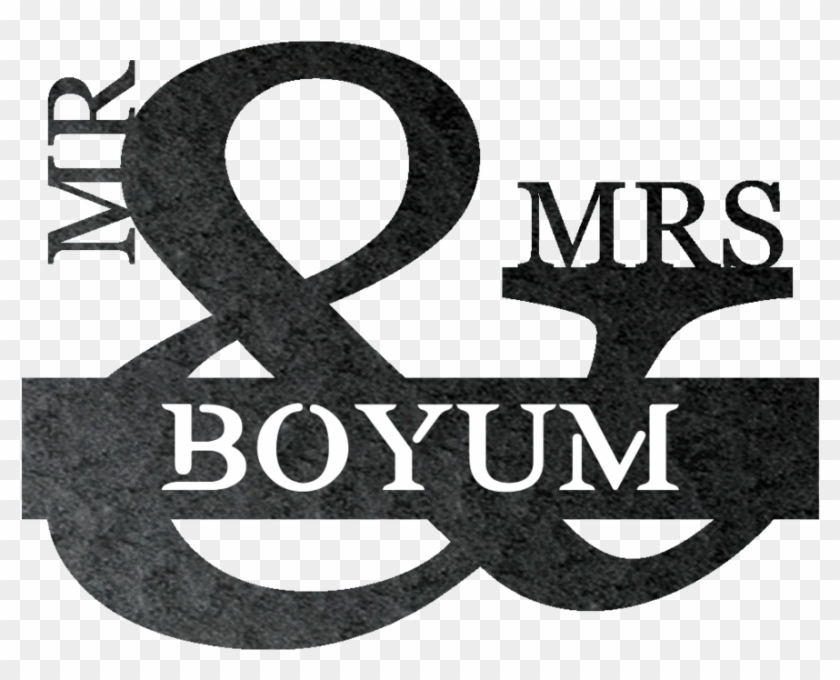 Personalizable Steel Wall Sign - Mr & Mrs Monogram Clipart