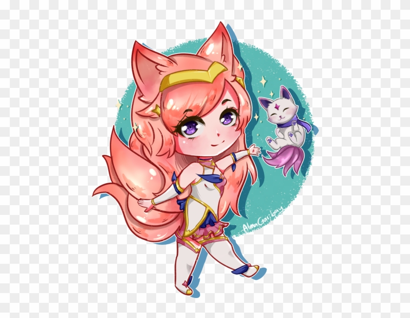 Chibi Star Guardian Ahri By Almagkrueger Hd Wallpaper - Chibi League Of Legends Star Guardian Clipart