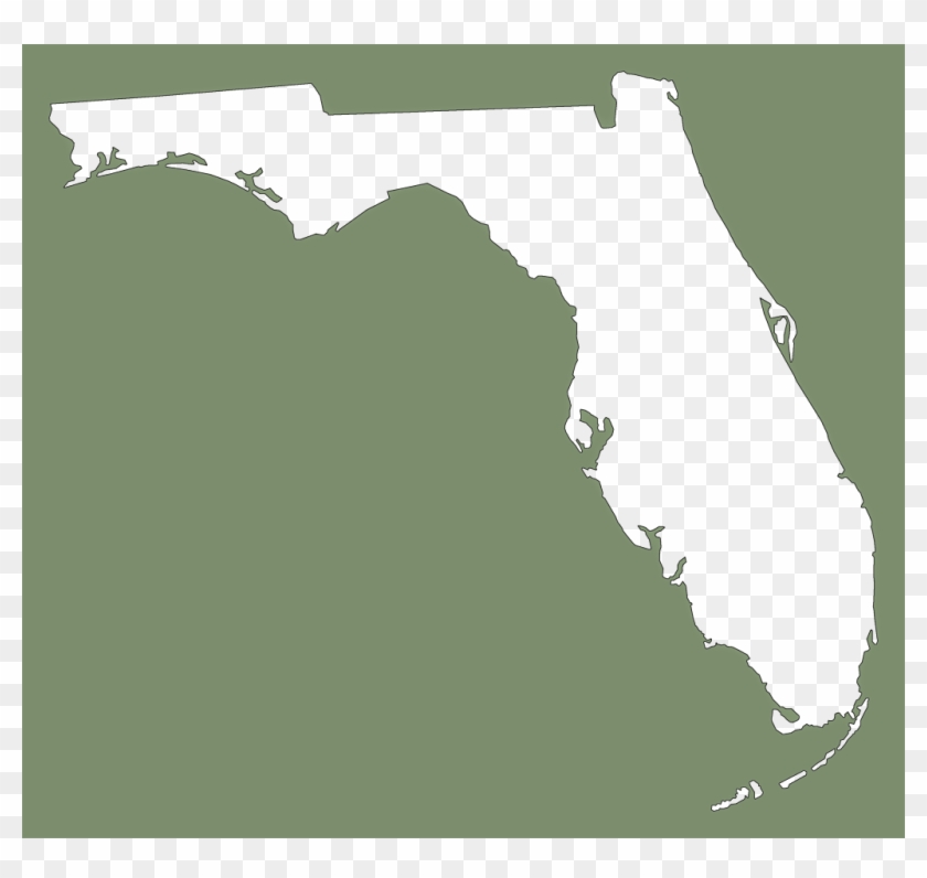 Florida "plain Frame" Style - Florida Shape On Map Clipart
