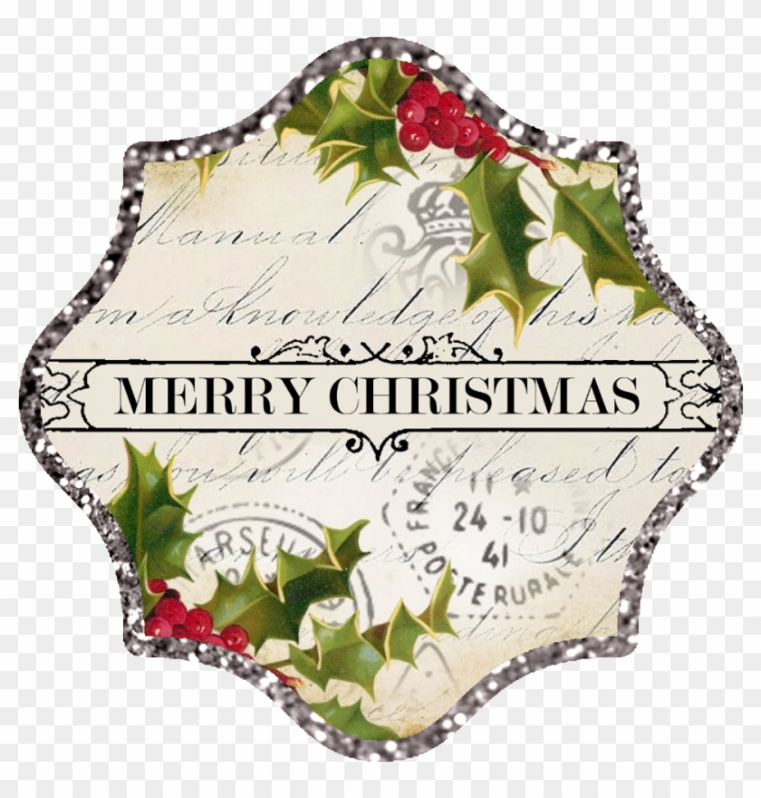 Silver Glitter Border ~ Approx 3" Christmas Tag/label Clipart #2783302