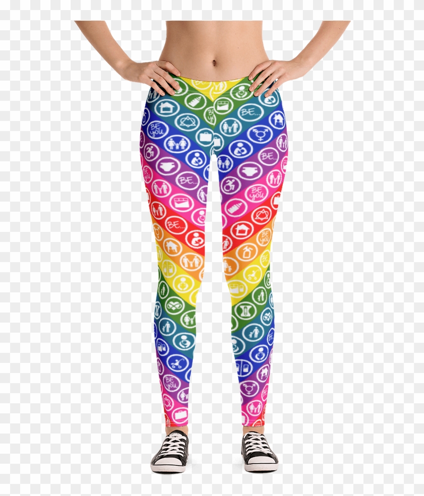 Be You Rainbow Stripe Leggings - Leggings Gray Pattern Clipart #2783700