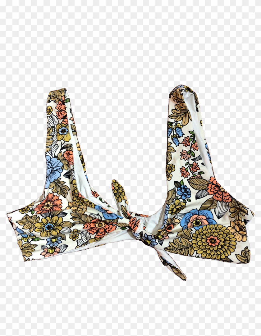 Lazy Daze Tie Front Bikini Top - Illustration Clipart