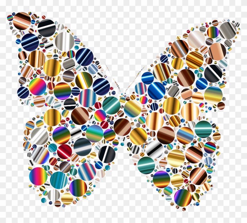 Clipart Psychedelic Circles Butterfly - Psychedelia - Png Download