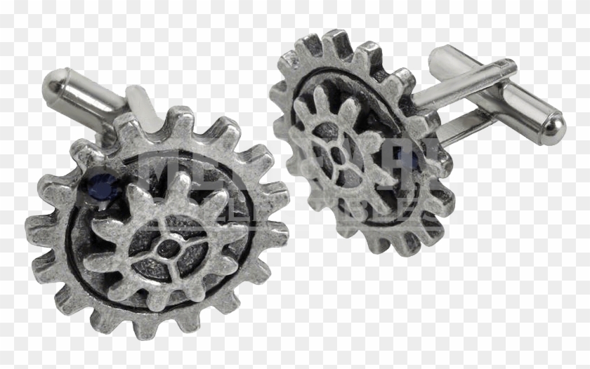Empire Spur Gear Steampunk Cufflinks - Gear Clipart
