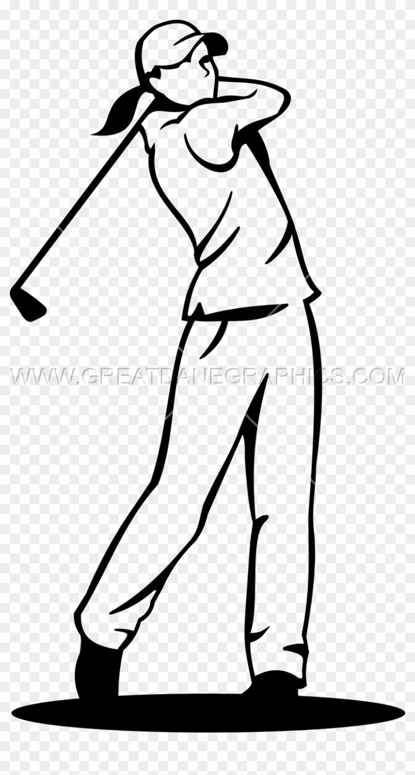 Golfer Drawing Transparent - Women Golfer Drawing Clipart #2785527