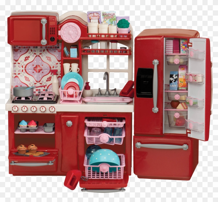 Gourmet Kitchen Red - Our Generation Doll Kitchen Clipart