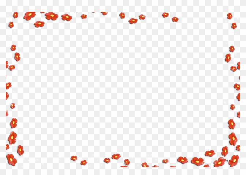 Orange Floral Border Png Download Image - 背景 透過 フレーム 紅葉 Clipart