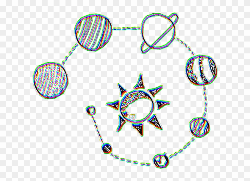 Glitch Planets Aesthetic Tumblr - Minimalist Planet Drawing Clipart
