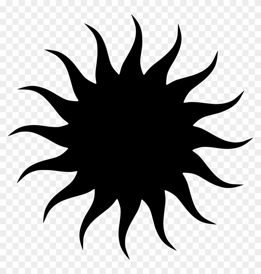 Star Sun Black Silhouette Png Image - Transparent Sun Clipart Black And White