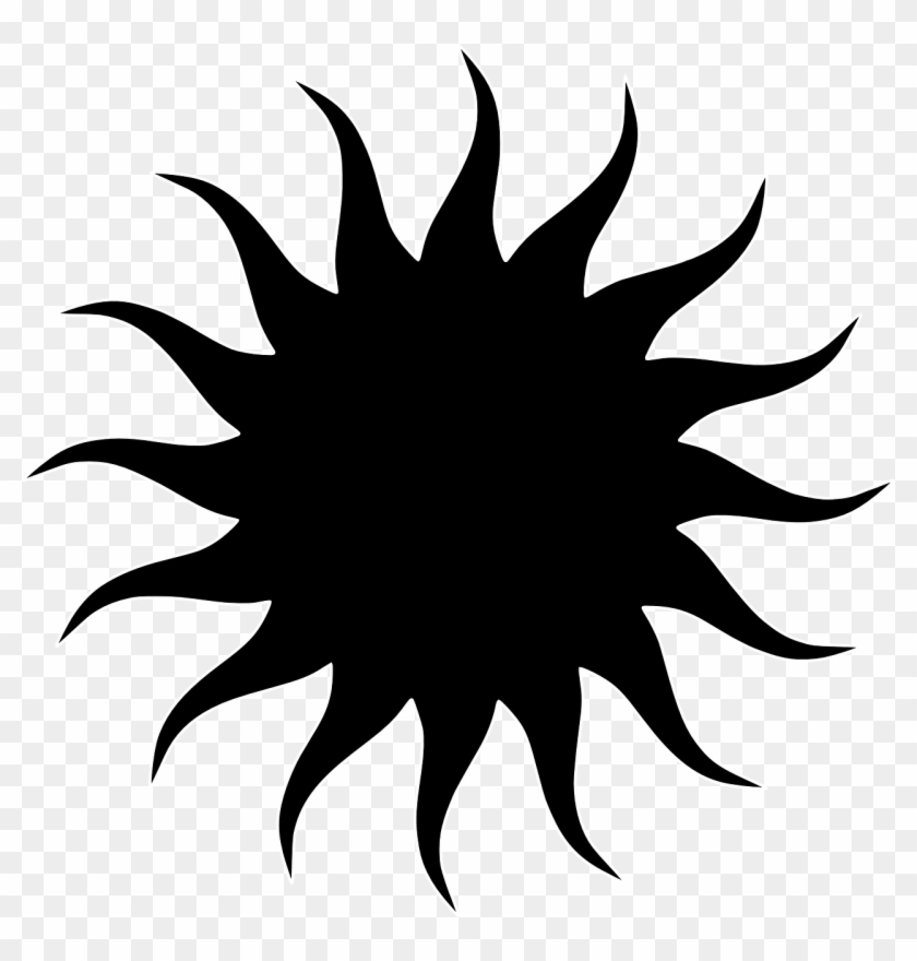 Star Sun Black Silhouette Png Image - Transparent Sun Clipart Black And White #2787013