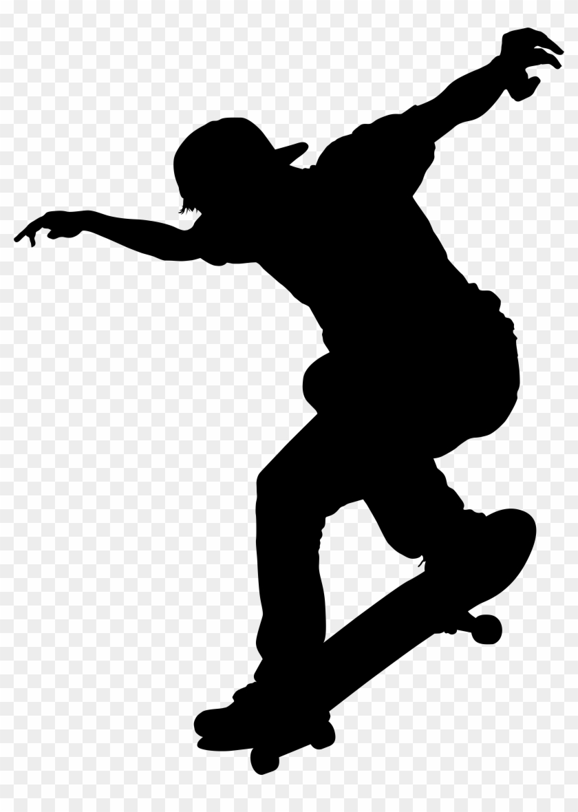 Vector Skate Girl Silhouette - Skater Silhouette Png Clipart