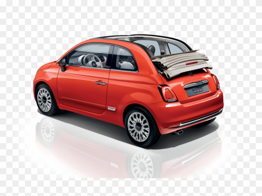 Red New Fiat 500 Rear View - Fiat 500 Red Convertible Clipart #2787359
