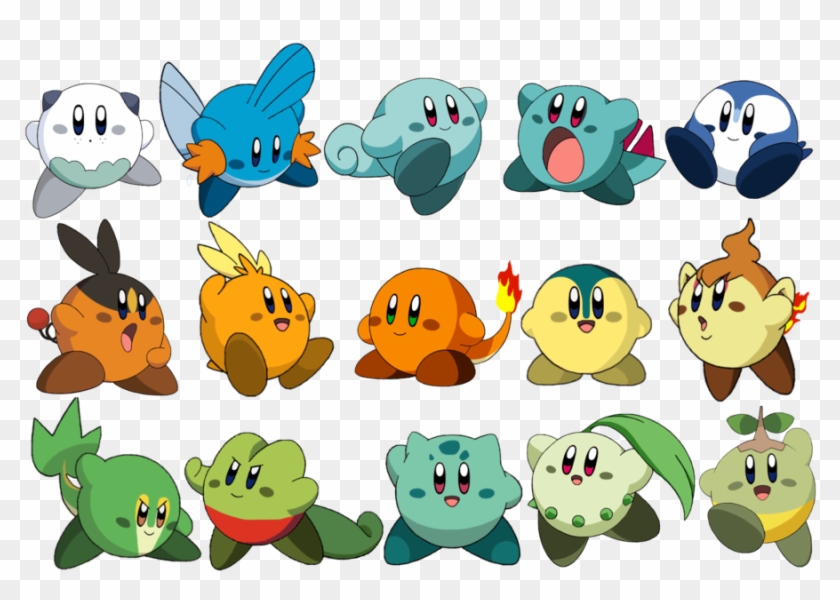 338kib, 900x600, Pokemon Starters Kirbies By Lelakaramela-d4elwvx - Kirby Pokemon Starters Clipart #2788063