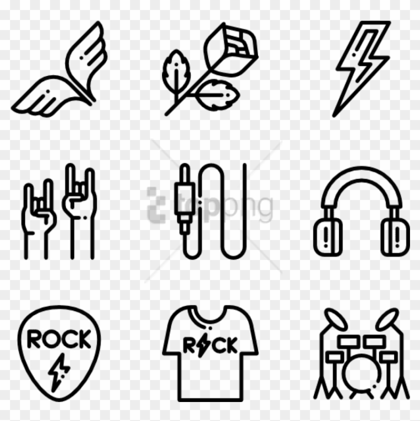Free Png Rock & Roll 40 Icons - Hand Gesture Png Clipart