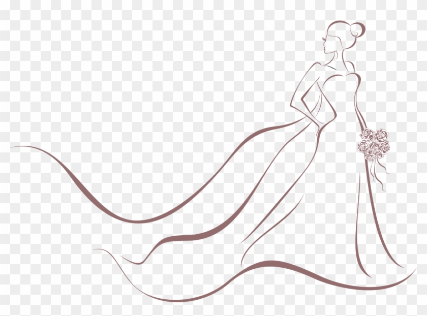 Wedding Invitation Bride Dress Clip Art - Illustration - Png Download
