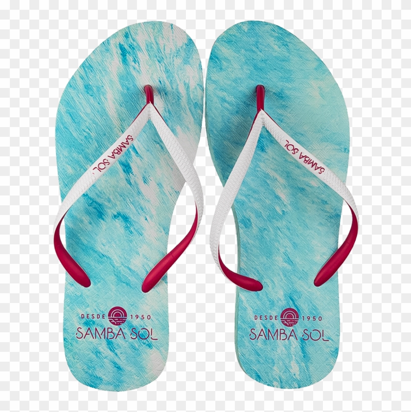 Women's Light Blue Swirl Flip Flops Clipart