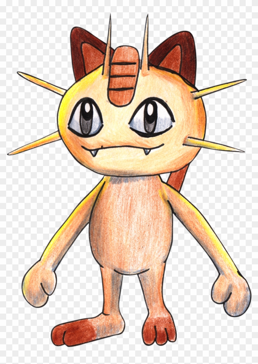 Meowth From Pokemon Go With Color Pencils [time Lapse] Clipart