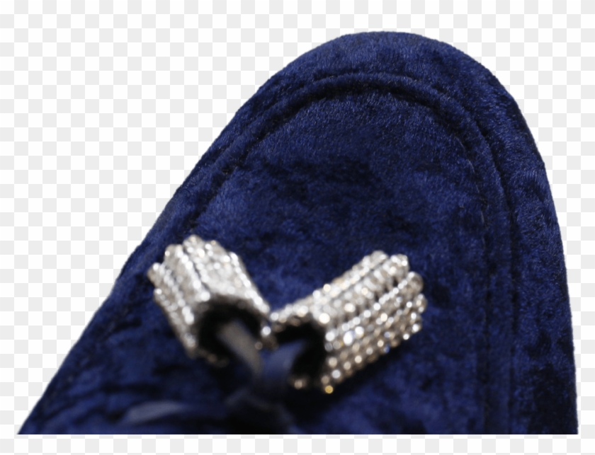 Loafers Claire 10 Velvet Navy Tassel Stones - Beanie Clipart #2791652