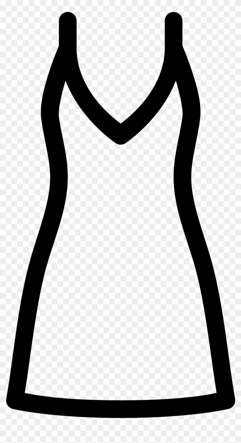Slip Dress Icon - Outfit Clip Art Black And White - Png Download